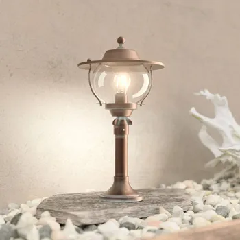 Lampička Moretti Luce Podstavcové svítidlo Adessora, mosaz, sklo, výška 48 cm starožitná mosaz, měď, čirá 1 x 60 W - Doprava zdarma