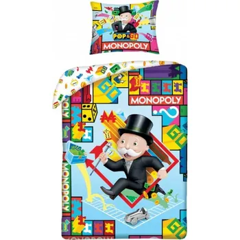 HALANTEX Bavlněné povlečení v sáčku MONOPOLY,140/200+70/90, MON-1103BL