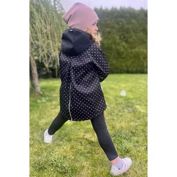 Kojenecká bunda puntíkatý softshellový kabátek v novém střihu