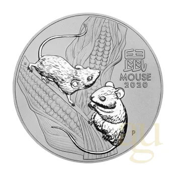 10 kilogram stříbrná mince Austrálie Lunar III myš 2020