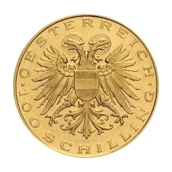 Sběratelství 100 šilinků zlatá mince Rakousko