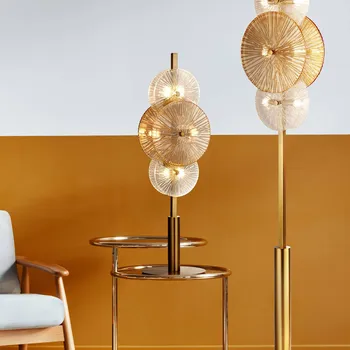 Lampička Searchlight Stolní lampa Wagon Wheel, 6 světel mosaz, čirá, jantarová 6 x 33 W - Doprava zdarma