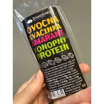 Damodara OVOCNÁ SVAČINKA AMARANTOVÁ S PROTEINEM 60G
