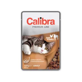 Krmivo pro kočku Calibra Premium Cat kapsička Adult jehněčí a drůbeží v omáčce 24x100g
