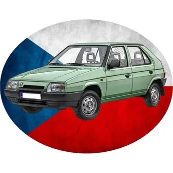 Nášivka Nažehlovačka s Českým autem Favorit (digitální nažehlovačka s osobním autem)