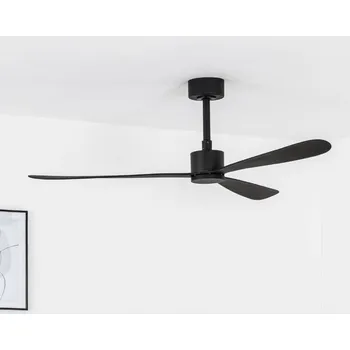 Lampička FARO BARCELONA Stropní ventilátor Amelia DC motor 3 lopatky černá - baldachýn - Ø 13 cm, výška 6 cm; minimální montážní výška 2,30 m - Doprava zdarma
