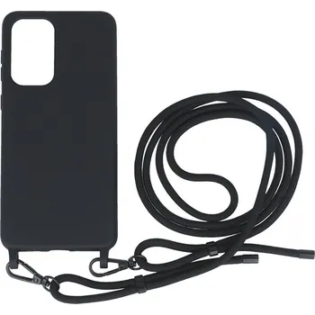 Pouzdro na mobilní telefon TopQ Simple se šňůrkou pro Xiaomi Redmi Note 11 černé