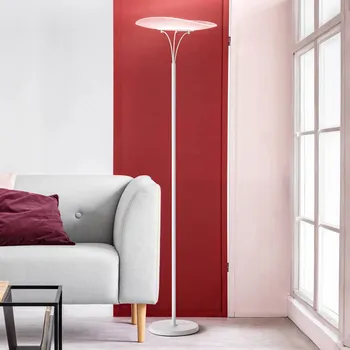 Lampička Fabas Luce LED stojací lampa Vela, bílá/průhledná, 175 cm, akryl, stmívač bílý, průhledný 1 x 24 W LED - Doprava zdarma