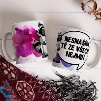 Hrnek Nesnáším Tě ze všech nejmíň - Červená