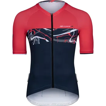 Cyklistické oblečení Dres Force ART kr. rukáv, tm. modrý-červený XXL