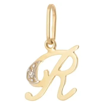 Přívěsek Přívěšek s písmenem R ze žlutého zlata ZZ1191RF + dárek zdarma