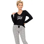 Dámské dlouhé pyžamo Donna Pantera black L Černá