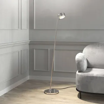 Lampička Top Light Puk! 120 Floor LED čočky čirá/matná, chrom - Ø hlavy 12 cm; délka kabelu 240 cm 2 x 12 W LED - Doprava zdarma