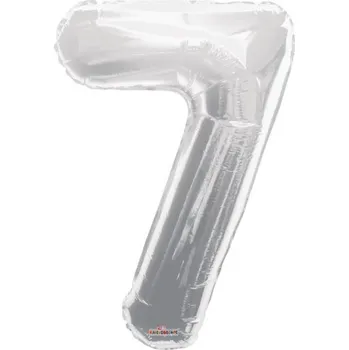 Balónek Fóliový balónek 86 cm - číslice 7&nbsp;- stříbrný - K19649-34S