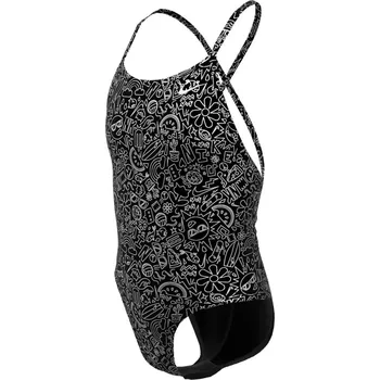 Dívčí plavky Nike Tie Back Swimsuit Juniors Black 7-8 let