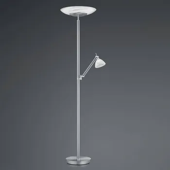 Lampička HELL LED stojací lampa Findus, 2 světla, nikl matný nikl 1 x 42 W LED + 1 x 5,5 W LED - Doprava zdarma