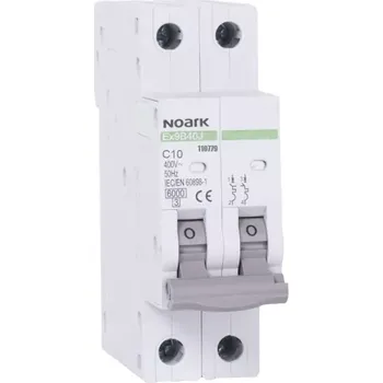 modulární přístroj a rozvaděč NOARK 110779 Ex9B40J 2P C10 Úzký instalační jistič 27 mm, 6 kA, char. C, 10 A, 2pól (Ex9B40J 2P C10)