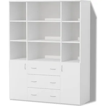 Šatní skříň Nabytekmorava Policová skříň se šuplíky Alfa 135 barva lamina: bílá