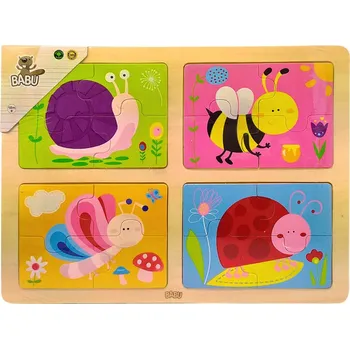 Puzzle BABU Puzzle - Broučci - 4 x 4 dílky