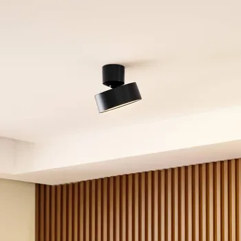 Lampička Lindby LED reflektor Nivoria, Ø 14 cm, černý, otočný - Ø stříšky 7 cm černá LED 15 W celkem - Doprava zdarma