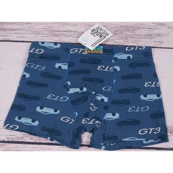 Chlapecké spodní prádlo chlapecké boxerky trenkoslipy Pesail modré s modrými autíčky velikost oblečení - děti: 116/128