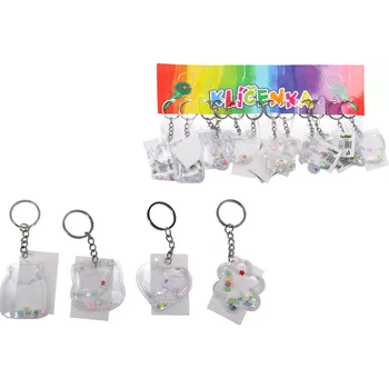 Přívěsek na klíče s perlami a glitrem