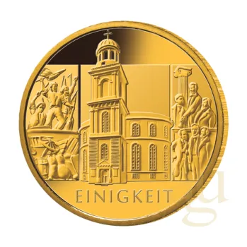 1/2 unce zlatá mince - Säulen der Demokratie - 100 Euro Einigkeit 2020 (D)