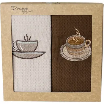 Utěrka Vyšívané vaflové Utěrky - dárková sada 2 ks 50 x 70 cm
