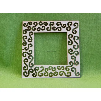 Dřevěná hračka Dřevěný výřez z překližky, VYŘEZANÝ RÁMEČEK, 14x14cm, 1ks