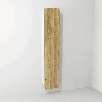 Koupelnový nábytek Koupelnová skříňka vysoká Devo Oval pravá dub přírodní/alpská bílá 34 x 165 x 33 cm OV-S1DPR34-P36D01L10