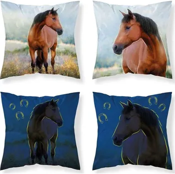 Dekorativní polštářek Povlak na polštářek Kůň svítící 40x40 cm