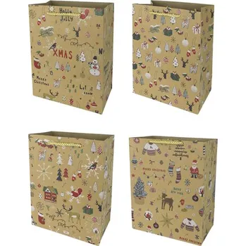 Dárková taška TORO Papírová dárková taška 23x18x10cm MIX vánoce zlaté