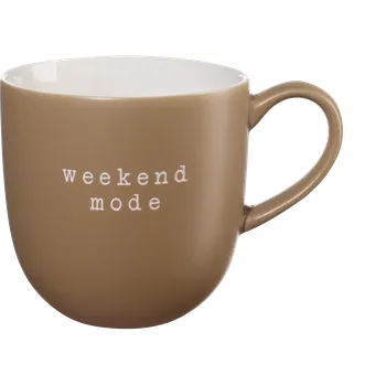 Kusmi Tea Porcelánový hrnek hey! Weekend mode, 0,35 l, béžový 5000000905