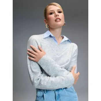 Dámský svetr Sinsay - Svetr s límečkem - šedá - 595BS-09M - 595BS-09M-XXS-3