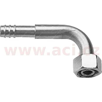 Auto-moto fitinka hliníková namačkávací o-kroužek samice 90° pro hadice G6 (8 mm) závit UNF 5/8"