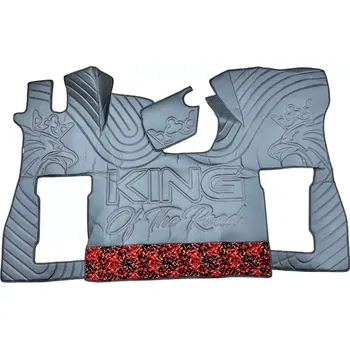 Ochranný autopotah Podlaha SCANIA NTG S KING (odpružená/odpružená)- dánská plyš červená, červené prošívání