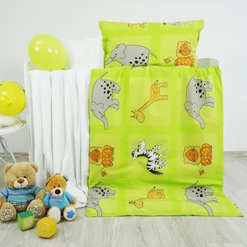 Povlečení Povlečení dětské ZOO zelené EMI: Dětský set 130x90 + 65x45