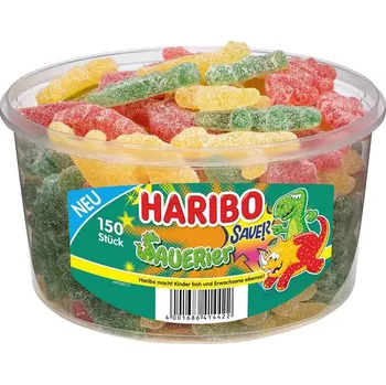 Cukrovinka Haribo Sauerier - kyselé želé bonbony dinosauři 1350g