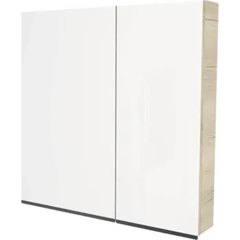 Koupelnový nábytek Zrcadlová skříňka bez osvětlení Devo Viva 2.0 levá 85 x 15 x 85 cm oak halifax white