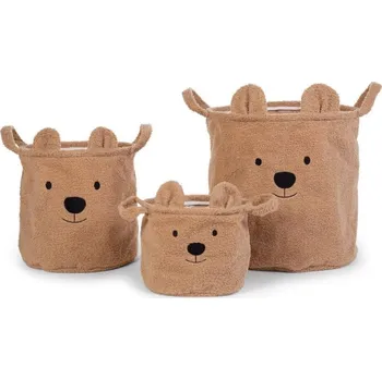 Dětsný nábytek CHILDHOME Koše na hračky Teddy Beige 3 ks