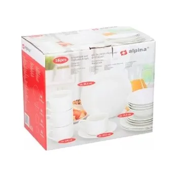 Talíř Jídelní snídaňová sada porcelán 16ks ALPINA