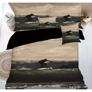 Povlečení SADA POVLEČENÍ S 3D EFEKTEM SURFAŘ II. na 2 postele + PROSTĚRADLO ZDARMA