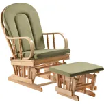 Kondela Houpací křeslo s podnoží, přírodní/zelená, DALBERT