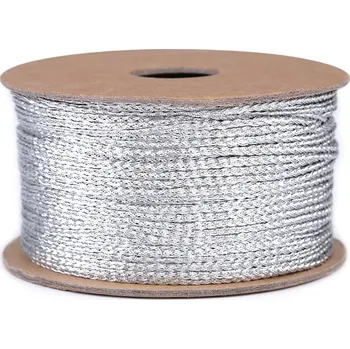 Galanterie Lurexová šňůrka plochá / provázek šíře 1,2 mm vánoční