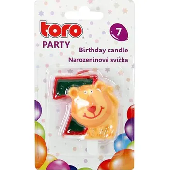 Dortová svíčka Dortová svíčka číslice "7" TORO zapichovací 5cm lev