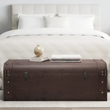 Truhla vidaXL Truhla se západkami tmavě hnědá 110 x 50 x 39,5 cm překližka