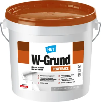 Penetrace HET W-Grund základní malířský penetrační nátěr 5 kg