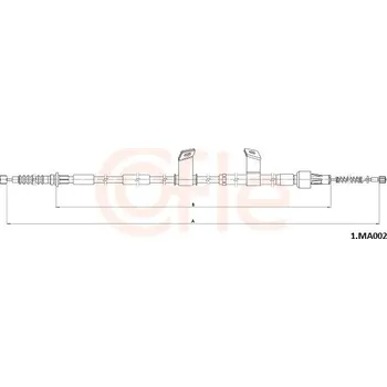 Lanko parkovací brzdy Tažné lanko, parkovací brzda, , COFLE, 92.1.MA002
