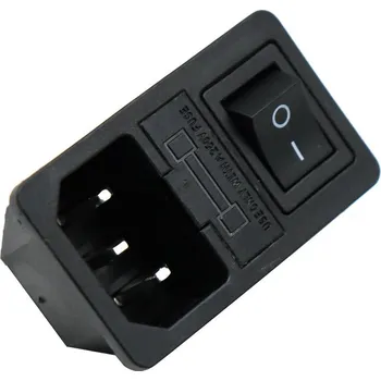 Elektrická zásuvka Zásuvka AC-01 s pojistkou a černým spínačem (250V/6A)