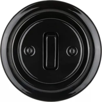 vypínač Keramický kolébkový vypínač zvonkový, černý